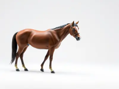Bay Quarter Horse 3D Model with Earthy Tones Low-poly 3D model