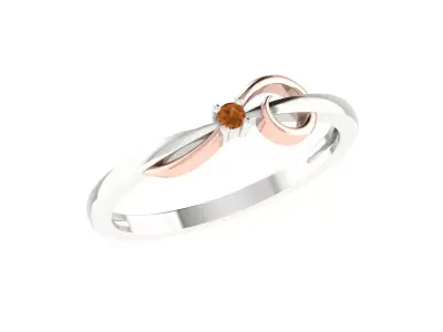 Light Weight White Gold Diamond Ring  -ZA RN 427 3D print model