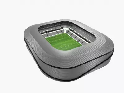 Soccer Stadium Low-poly 3D model 3