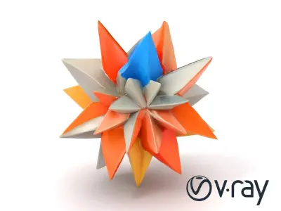 Geometric Origami Star Model Pack with Multi-layered Design Low-poly 3D model
