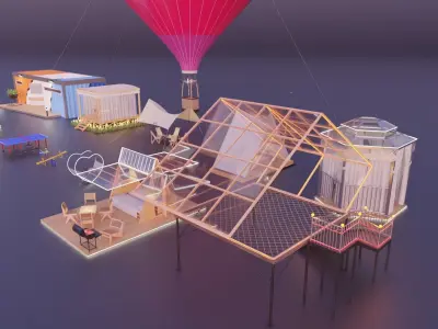 Tent combination 3D model