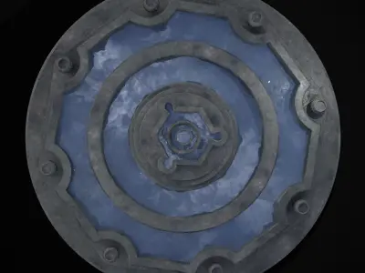 Octagon Water Fountain Low-poly 3D model