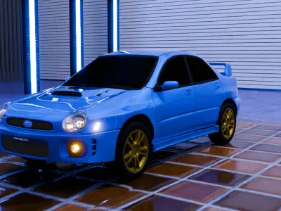 Subaru Impreza WRX Rigged 3D model