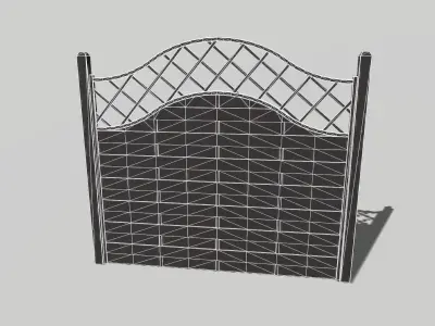 Wooden Modular Fence 1 Low-poly 3D model