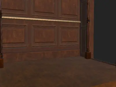 baroque wooden Lift  Low-poly 3D model