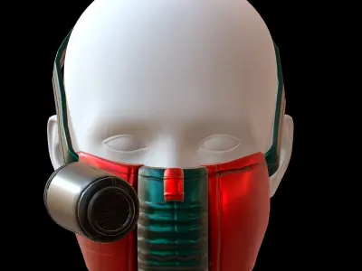Gas mask helmet 3d model scifi Low-poly  Low-poly 3D model 86