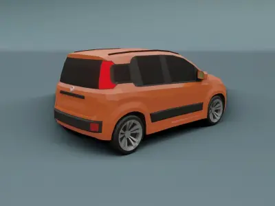 Fiat Panda 2012 low poly 3D model Low-poly 3D model