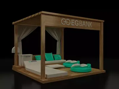 kiosk partition booth a145 3D model
