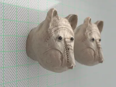 Character clay head in abstract autentic folk style 3D model