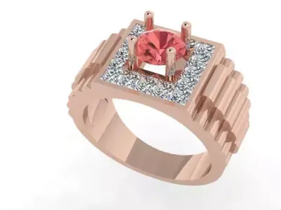 A Showcase of Luxury Men Rings Inspired by Watches 3D print model