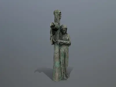 woman Statue Low-poly 3D model