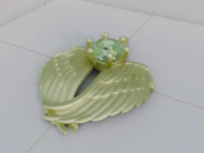 Golden Pendant with Gem Free 3D print model