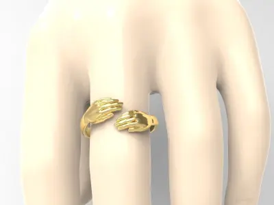 Hug hand ring new design 3D print model