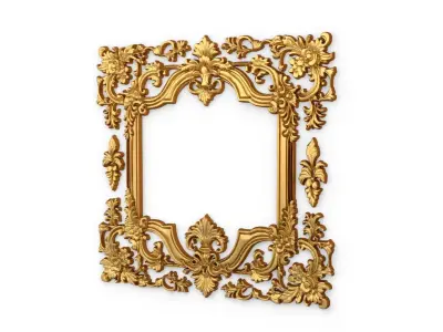 Plaster decorative frame ornament 14 3D model