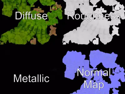 Green Topiary Tree model pack Low-poly 3D model