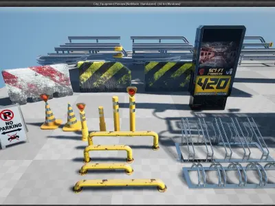 City Equipment - Unreal Engine Project  Low-poly 3D model