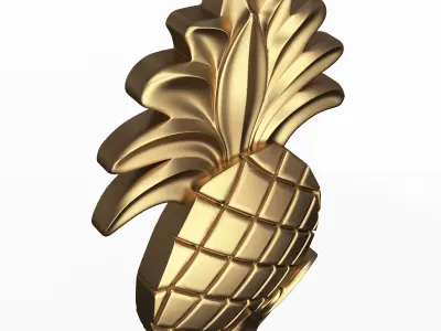 Pineapple Wood Carving Low-poly 3D model
