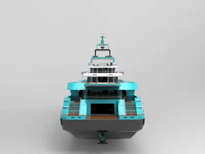 Luxury Yacht Blue Black 3D model