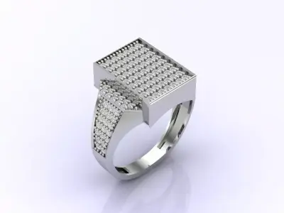 Print Ready STL 3DM  Gents Rings Diamond Men Ring  3D print model 39