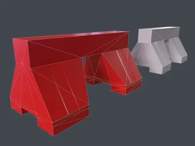 water barrier Low-poly 3D model