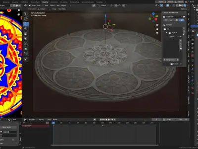 Lotus pattern base platform floor base platform 3D model