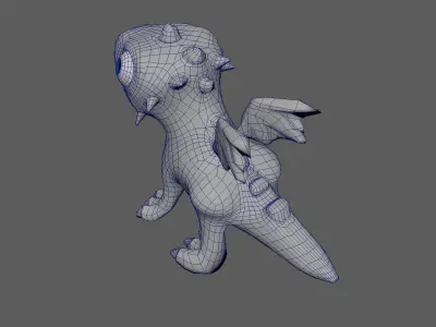 Cartoon Dragon Low-poly 3D model purchase