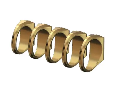 Iced diamond rectangular tapered shank ring US sizes 7to11 3D print model