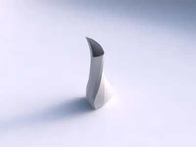 Vase puffy tappered triangle with bands 3D print model