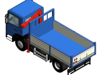Small Truck Loader Crane-13 Low-poly 3D model