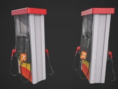Gasoline Pump Fuel Dispenser Low-poly 3D model