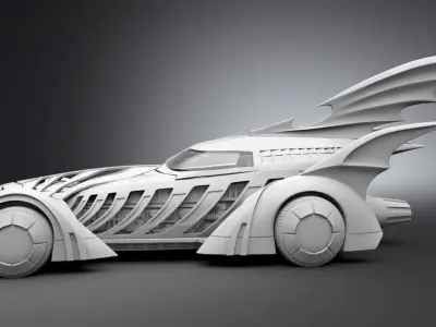 Batmobile 1995 forever scale model 3D print model