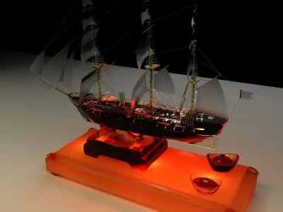 Chinese sail boat 3D model