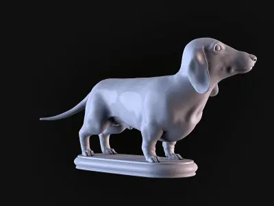 Dachshund statue 3D print model