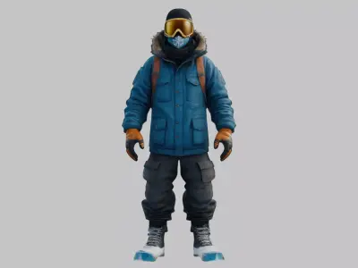 Stylized Snow Clothing 3D Model Low-poly 3D model