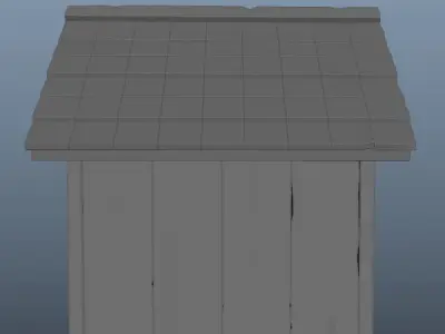 Doghouse wooden dog house with roof 3D model