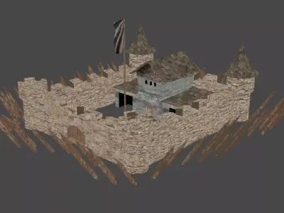 Castle Low-poly 3D model 5