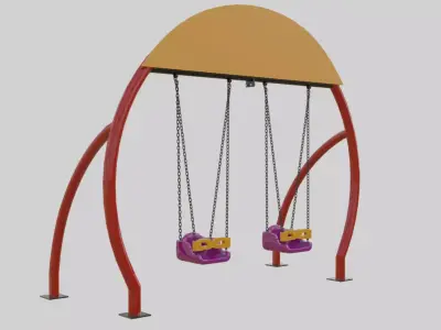 Playground Rounded Swing - 01 3D model