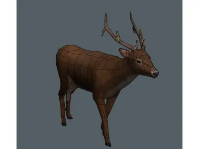 4 Animated Animals For Games Low-poly 3D model