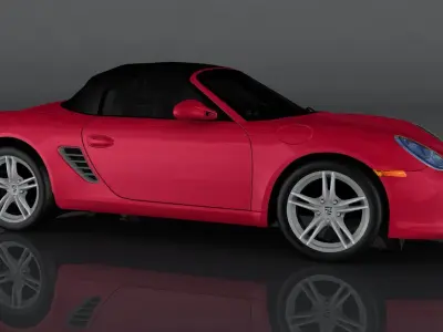 Porsche Boxster 2008 Low-poly 3D model
