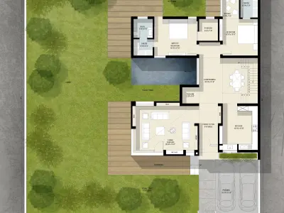 Floor Plan Render in Photoshop Download PSD and Resource Files 3D model