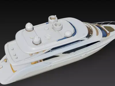 Luxury Yacht - Modern Ocean Cruiser 3D Model 3D print model
