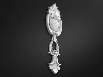 Carved decor vertical 3D model