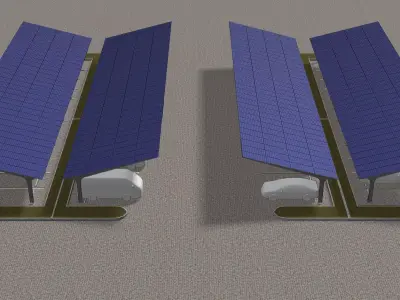 Solar carport 23U01 3D model