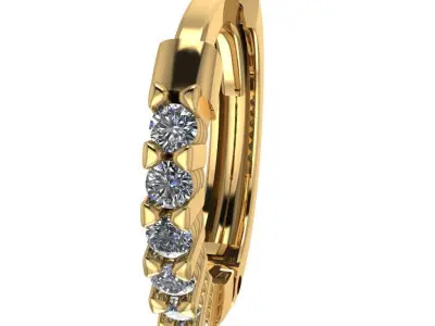 Diamond Hoop Earrings 3D print model