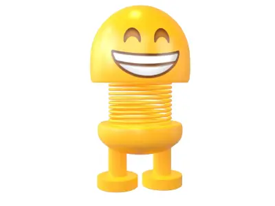 Car Spring Expression Decoration Toys Beaming Face  v1 001 Low-poly 3D model