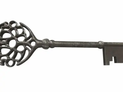 Skeleton ornamental key 4 3D model