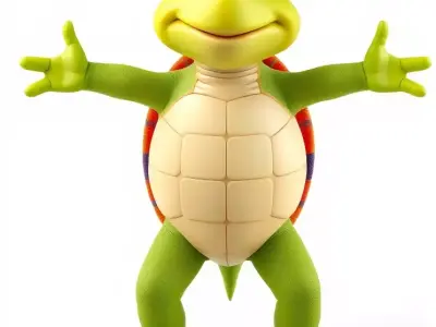 Animated Rigged Turtle Character Model for Games and VR Low-poly 3D model