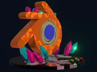 blender logo Low-poly 3D model
