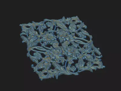 relief floral climbing cnc laser vcarve carving engraved 3D print model