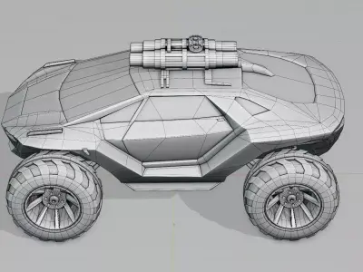 Predator EV SUV Low-poly 3D model